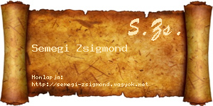 Semegi Zsigmond névjegykártya